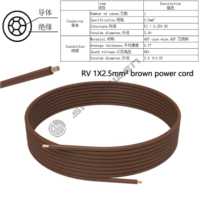 RV 1X2.5mm² blue power cord